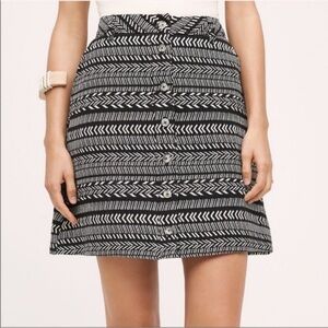 Maeve Anthropologie Field Notes Black White Aztec Boho Pattern Skirt Women 12